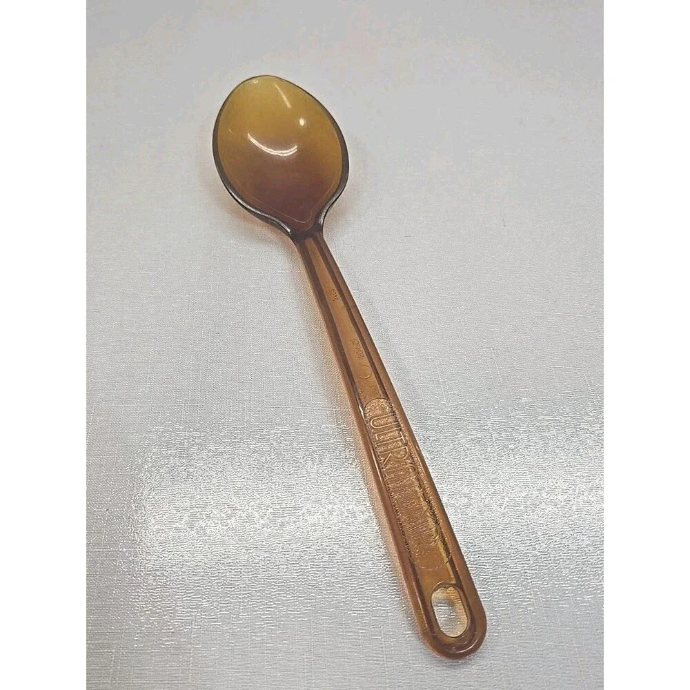 Vintage ULTRATEMP Serving Spoon Amber Plastic Robinson Knife Co 2102 USA